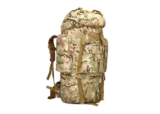 Özelleştirilmiş Logo ile 65L Polyester Askeri Taktik Sırt Çantaları İç Fermuarlı Cebi
