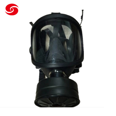 Doğal Kauçuk Kimyasal Tam Yüz Gaz Savunma Maskesi Ordu Polisi