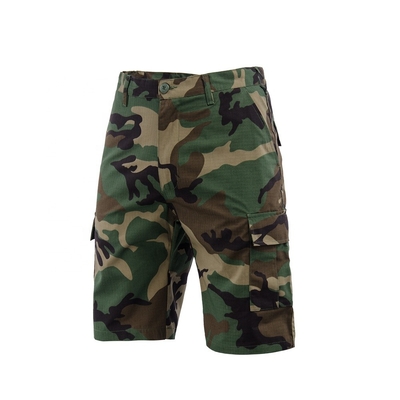 Kalite  Woven Military Men Tactical Short Pants OEM Waterproof Woodland Camo fabrika