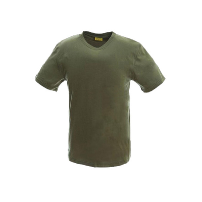 Ordu yeşil taktik giyim % 100% pamuklu tişört askeri pamuklu kumaş yuvarlak boyun gömlek örme erkek gömlek