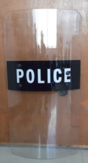 İsyan karşıtı kalkan Şeffaf Polikarbonat Polis İsyan kalkanı
