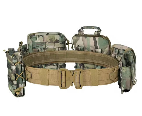 Equipo Tactico Düzenlenebilir Molle Çantası 6 Parça Polyester Kamuflaj Taktiksel Bel Kemerleri Mag Poşetleri