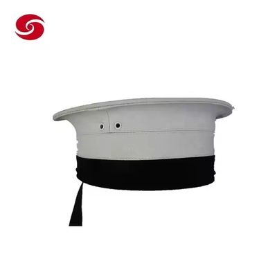 Polyester / Pamuk malzemesi ile özel taktik dış mekan ekipmanları Beyaz Subay Şapkası