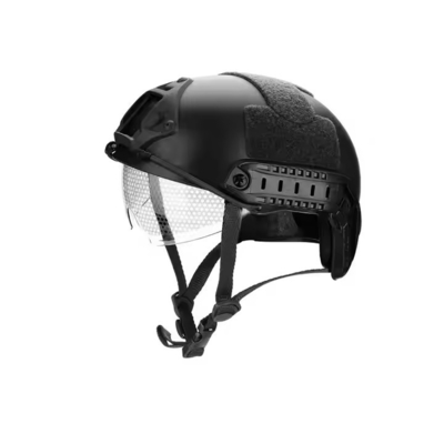 Taktiksel eğitim için camlı dayanıklı siyah taktiksel koruyucu kask
